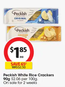 Coles Peckish White Rice Crackers offer