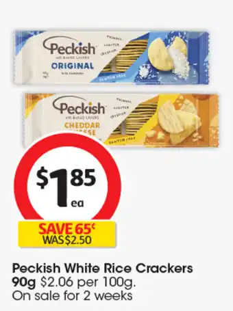 Coles Peckish White Rice Crackers offer