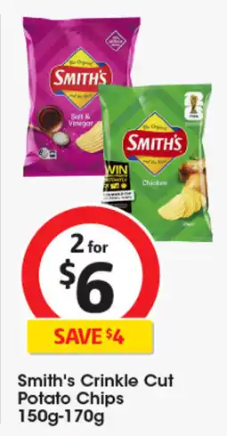 Coles Smith's Crinkle Cut Potato Chips offer