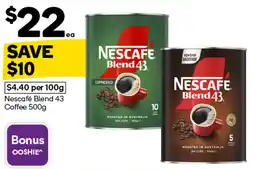 Woolworths Nescafe Blend 43 Coffee offer