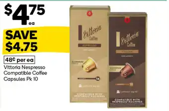 Woolworths Vittoria Nespresso Compatible Coffee Capsules offer