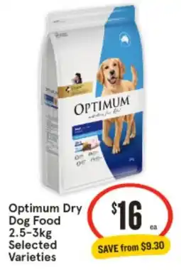 IGA Optimum Dry Dog Food Selected Varieties offer