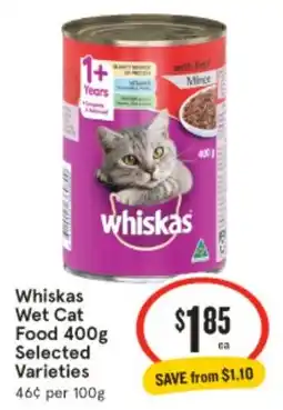 IGA Whiskas Wet Cat Food Selected Varieties offer