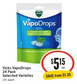 IGA Vicks VapoDrops Selected Varieties offer