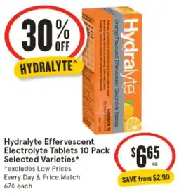 IGA Hydralyte Effervescent Electrolyte Tablets offer
