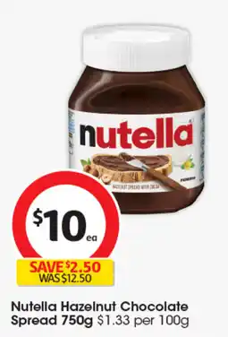 Coles Nutella Hazelnut Chocolate Spread offer