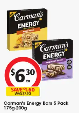 Coles Carman's Energy Bars 5 Pack offer