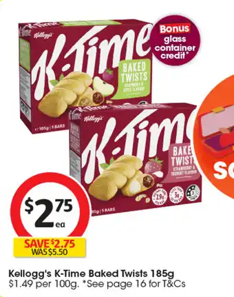 Coles Kellogg's K-Time Baked Twists offer