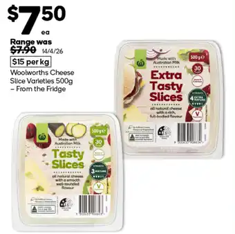 Woolworths Woolworths Cheese Slice Varieties offer