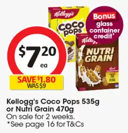 Coles Kellogg's Coco Pops or Nutri Grain offer