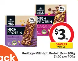 Coles Heritage Mill High Protein Bars offer