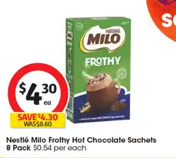 Coles Nestlé Milo Frothy Hot Chocolate Sachets offer
