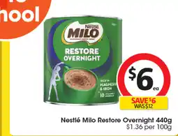 Coles Nestlé Milo Restore Overnight offer