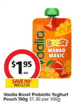 Coles Vaalia Boost Probiotic Yoghurt offer