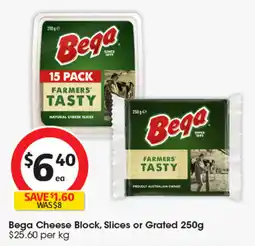 Coles Bega Cheese Block, Slices or Grated offer
