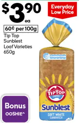 Woolworths Tip Top Sunblest Loaf Varieties offer