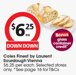 Coles Coles Finest by Laurent Sourdough Vienna offer