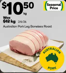 Woolworths Australian Pork Leg Boneless Roast offer