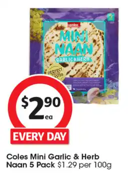 Coles Coles Mini Garlic & Herb Naan offer