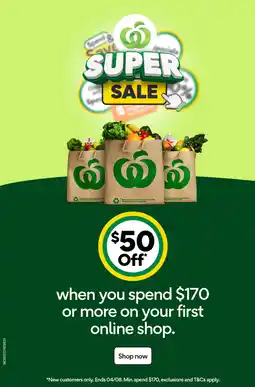 Woolworths Online shop offer