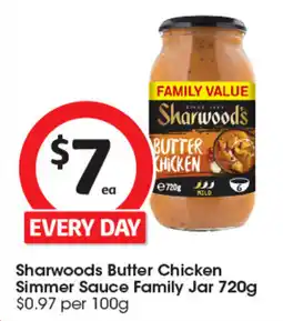 Coles Sharwoods Butter Chicken Simmer Sauce Family Jar offer
