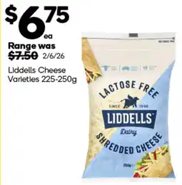 Woolworths Liddells Cheese Varieties offer