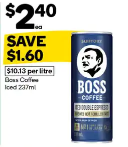 Woolworths Boss Coffee Iced offer