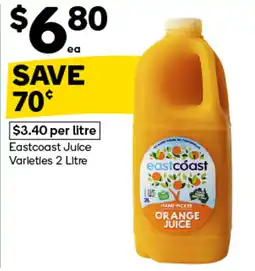 Woolworths Eastcoast Juice Varieties offer