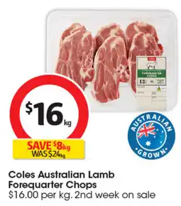 Coles Coles Australian Lamb Forequarter Chops offer