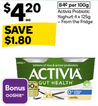 Woolworths Activia Probiotic Yoghurt offer
