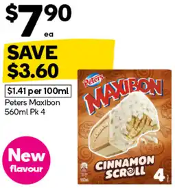 Woolworths Peters Maxibon Cinnamon Scroll offer