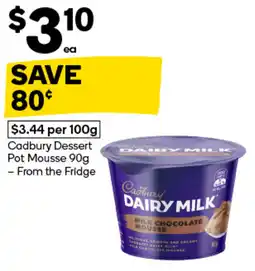 Woolworths Cadbury Dairy Milk Milk Chocolate Mousse offer