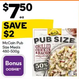 Woolworths McCain Pub Size Meals offer