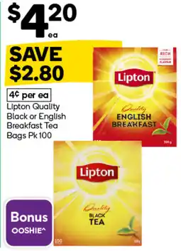 Woolworths Lipton Quality English Breakfast Tea offer