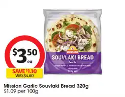 Coles Mission Garlic Souvlaki Bread offer