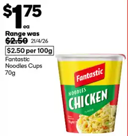 Woolworths Fantastic Noodles Cups offer
