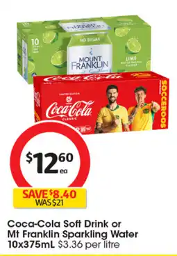 Coles Coca-Cola Soft Drink or Mt Franklin Sparkling Water offer