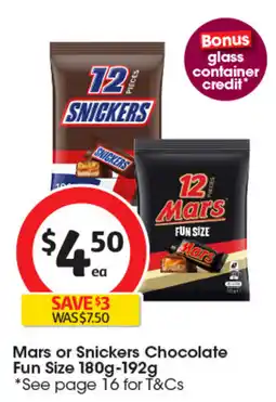 Coles Mars or Snickers Chocolate Fun Size offer