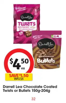 Coles Darrell Lea Chocolate Coated Twists or Bullets offer