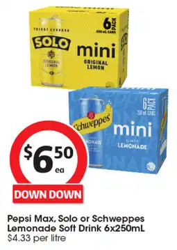Coles Pepsi Max, Solo or Schweppes Lemonade Soft Drink offer