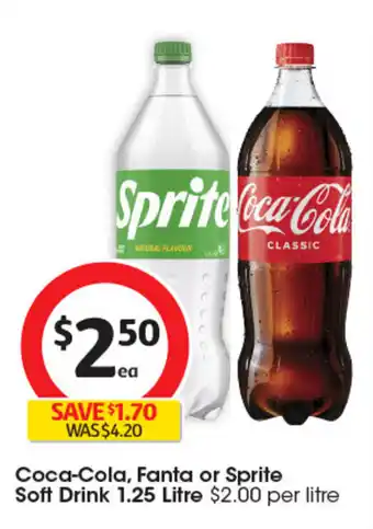 Coles Coca-Cola, Fanta or Sprite Soft Drink offer