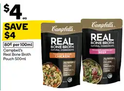 Woolworths Campbell's Real Bone Broth Pouch offer