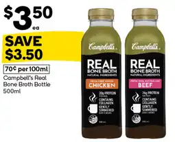 Woolworths Campbell's Real Bone Broth Bottle offer