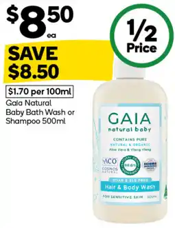 Woolworths Gaia Natural Baby Bath Wash or Shampoo offer