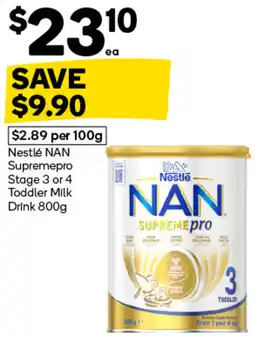 Woolworths Nestlé NAN Supreme pro Toddler Milk Drink offer