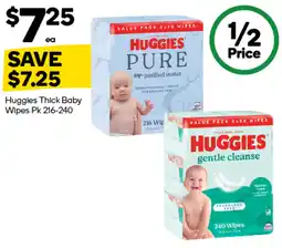 Woolworths Huggies Thick Baby Wipes offer