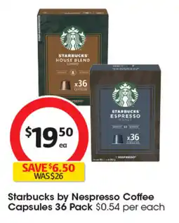 Coles Starbucks by Nespresso Coffee Capsules offer