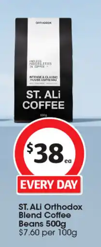 Coles ST. ALi Orthodox Blend Coffee Beans offer