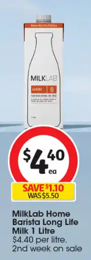 Coles MilkLab Home Barista Long Life Milk offer