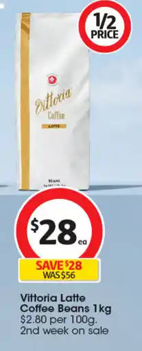 Coles Vittoria Latte Coffee Beans offer